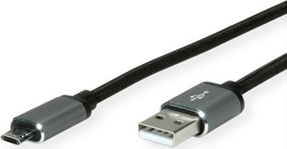 Изображение USB 2.0 kabelis A-microB, M/M, (reversible),80cm, Roline