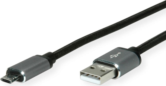 Изображение USB 2.0 kabelis A-microB, M/M, (reversible),80cm, Roline
