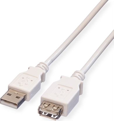Attēls no USB 2.0 pagarin.kabelis A- A , M/F, balts, 0.8m, Value