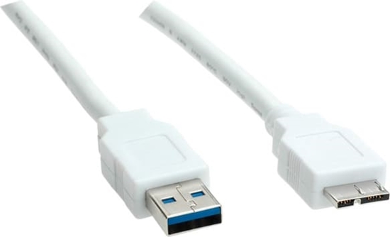 Изображение USB 3.0 kabelis, A-MicroA, M/M, balts  2.0m, Value