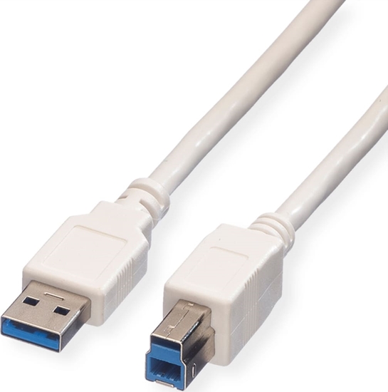 Picture of USB 3.2 Gen 1 kabelis, A-B, M/M, balts, 0.8m, Value