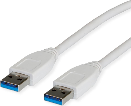 Изображение USB 3.2 Gen1 kabelis A -A , M/M, balts, 3m, Value