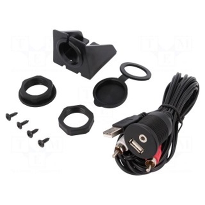 Изображение USB/AUX adapteris | USB A ligzda, Jack 3,5 mm 3 pin ligzda | 0,5 m
