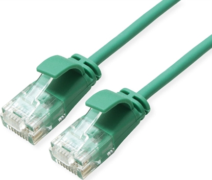 Attēls no UTP Data Center Patch Cord Cat.6A (Class EA), LSOH, Slim, green, 0.3 m Roline Green