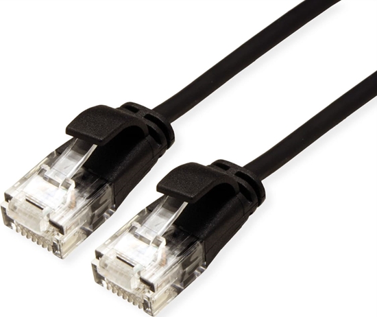Picture of UTP Data Center Patch Cord Cat.6A, LSOH, Slim, black, 0.15m, Roline Green