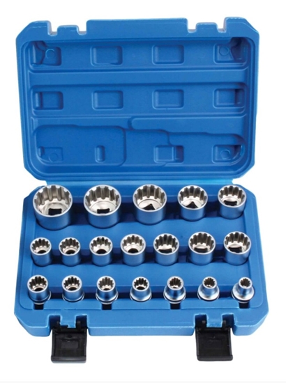 Picture of Uzgriežņa galviņu komplekts SATRA S-19GL12; 1/2''; 19 gab.