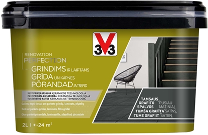 Attēls no V33 PAINT FLOOR PERF DARK GRAFITE 2L