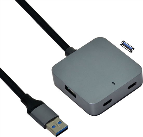 Picture of Value USB 3.2 Gen1 Hub, 4 Ports (2x A + 2x C), with Extension Cable, 5 m