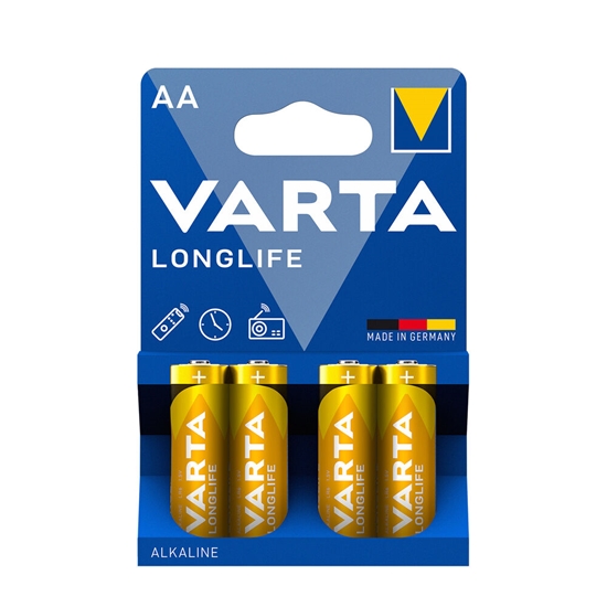 Picture of VARTA Longlife Alkaline Baterija AA (1,5V) B4, cena par blisteri 4gab.