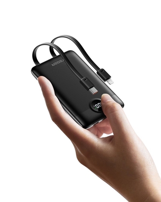 Изображение Veger Powerbank Veger C11 (W1170) PD QC3.0 2A 22,5W 10000 mAh with built-in cables USB C / Lightning black
