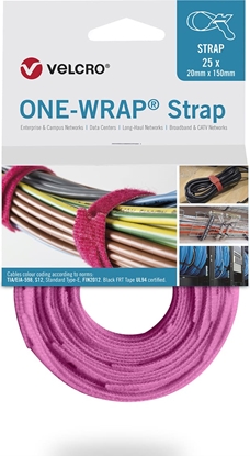 Picture of Velcro ® One Wrap® Strap 13mm x 200mm, 25 Stück, rosa