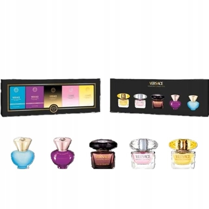 Изображение Versace Dylan Turquoise Eau de Toilette 5ml + Dylan Purple Eau de Parfum 5ml + Crystal Noir Eau de Toilette 5ml + Bright Crystal Eau de Toilette 5ml + Yellow Diamond Eau de Toilette 5ml