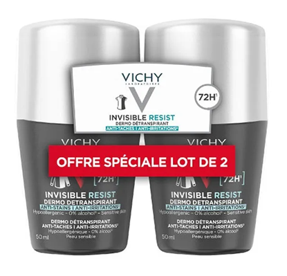 Изображение Vichy Homme Invisible Resist Deodorant 72H / 2 x 50 ml