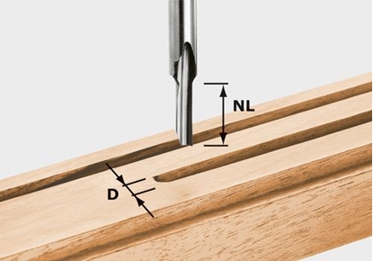 Изображение Vienpusīga gropju frēze ar gala asmeņiem Festool 8/45 mm
