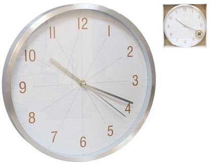 Picture of Wall Clock 30 cm, Silver, 30 x 30 x 4 cm, DECORLIFE