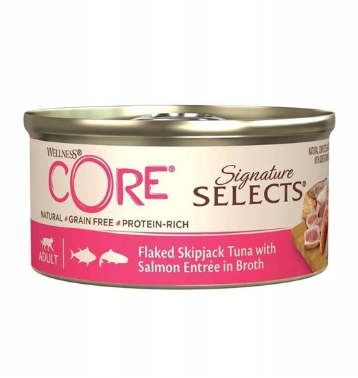 Picture of Whiskas Core Signature Selects Flaked Tuna, karma mokra, dla dorosych kotów, tuczyk i oso, 79g, puszka
