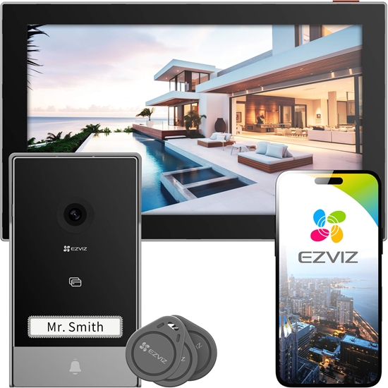 Изображение Wideodomofon WiFi EZVIZ HP7 PRO 4K,Weryfikacja twarzy, Zdalne otwieranie, Detekcja ruchu
