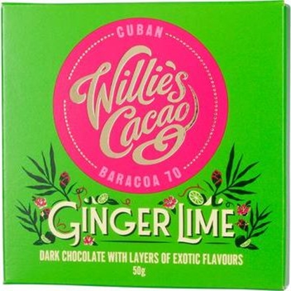 Picture of Willies Cacao Willie's Cacao - Czekolada Imbir i Limonka 70% - Imbir Limonka Kuba 50g