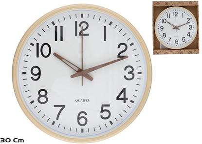 Picture of Wood Effect Wall Clock 30 cm, 30 x 30 x 4,5 cm, DECORLIFE