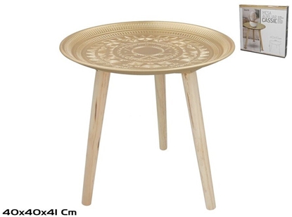 Изображение Wood Table 40 x 41 cm, Gold, DECORLIFE