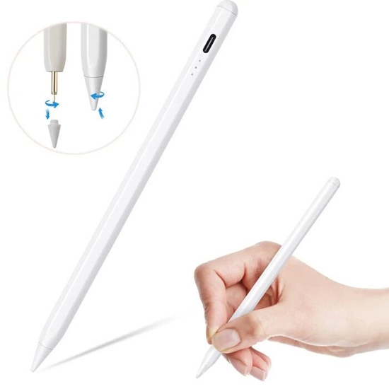 Picture of WoW Universal Touch Stylus Pen for Capacitive Tablets and Smartphones with USB Charging White