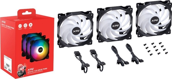 Picture of XPG VENTO 120 ARGB PWM Computer case Fan 12 cm Black 3 pc(s)