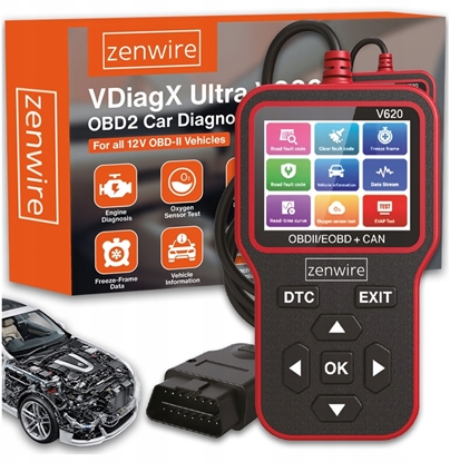 Attēls no Zenwire Interfejs Tester Skaner Diagnostyczny Wywietlacz OBD2 ELM327 CAN Komputer Zenwire V620
