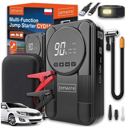 Изображение Zenwire Urzdzenie Rozruchowe Powerbank Jump Starter Booster Kompresor Samochodowy Zenwire CYD14