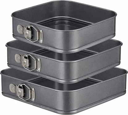 Attēls no Zestaw 3 TORTOWNIC Tortownice do Pieczenia ciasta 24,26,28cm czarne AG670C