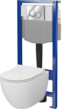 Picture of Zestaw podtynkowy Cersanit D217 AQUA 50 MECH QF MZ ZEN CO DESKA ZEN WO W  PRZYCISK LUNA CHROM