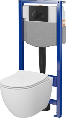 Picture of Zestaw podtynkowy Cersanit D218 AQUA 50 MECH QF MZ ZEN CO DESKA ZEN WO W  PRZYCISK LUNA CZARNY