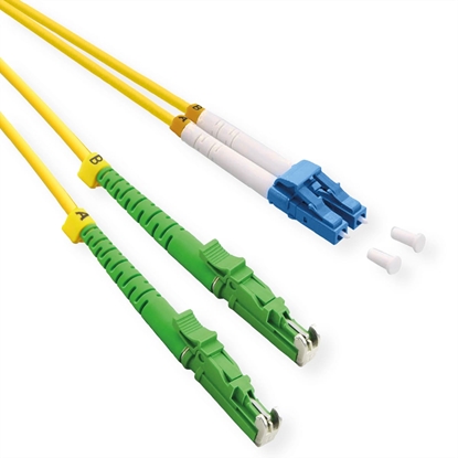 Attēls no Roline FO Jumper Cable LSH Duplex, 9/125µm, OS2, LSH APC / LC UPC, LSOH, yellow, 7.5 m
