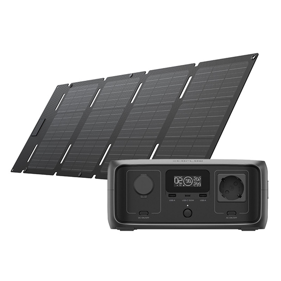 Picture of Set: EcoFlow RIVER 3 UPS Power Station + 45W Photovoltaic Panel.