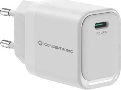 Attēls no Conceptronic ALTHEA19W45 PDA/mobīlo telefonu lādētājs Universāls Balts AC Ātrā uzlāde Iekštelpas