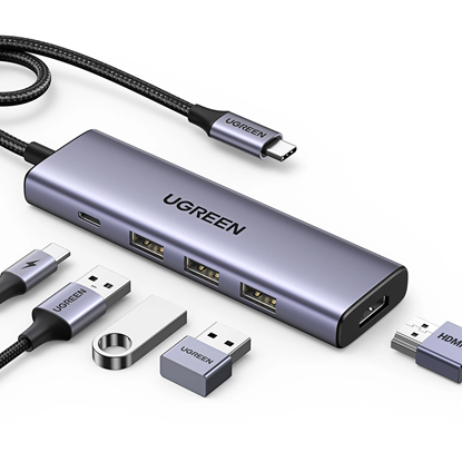 Attēls no HUB Ugreen CM511 15597 5in1 USB-C - USB-C PD | HDM