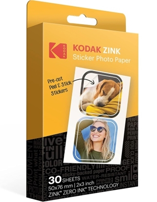 Picture of Kodak ZINK 2x3'' 50x76 mm 30 Sheets Pre-Cut Sticker Photo Paper
