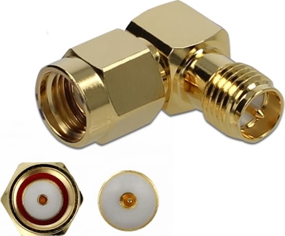 Attēls no Delock Adapter RP-SMA plug to RP-SMA jack 90° 10 GHz