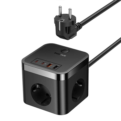 Picture of adowarka Baseus OS-Baseus PowerCombo Cube Power Strip 3AC+2U+2C 30W 1.5m EU Cluster Black