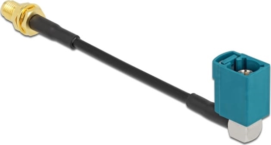 Picture of Delock Antenna Cable FAKRA Z jack 90° to SMA jack bulkhead RG-174 10 cm