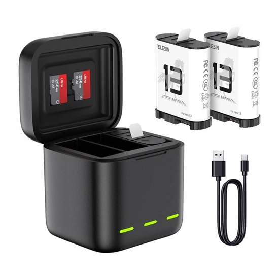 Picture of Three-channel battery charger for GoPro Hero 13 Black Telesin (S0-BCG-10-TGP)
