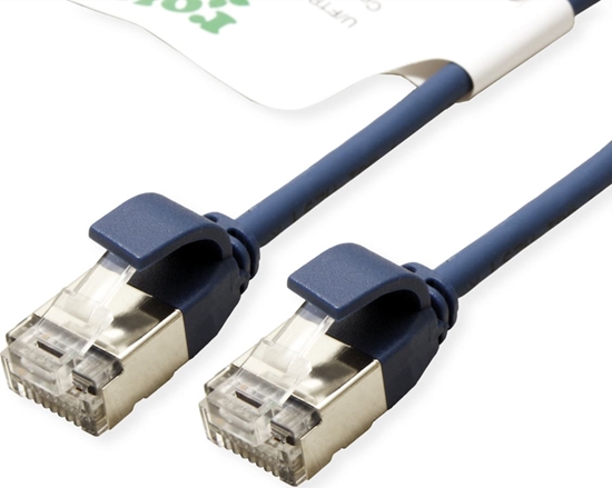 Picture of Roline Green U/FTP DataCenter Patch Cord Cat.6A (Class EA), LSOH, slim, blue, 0.15 m