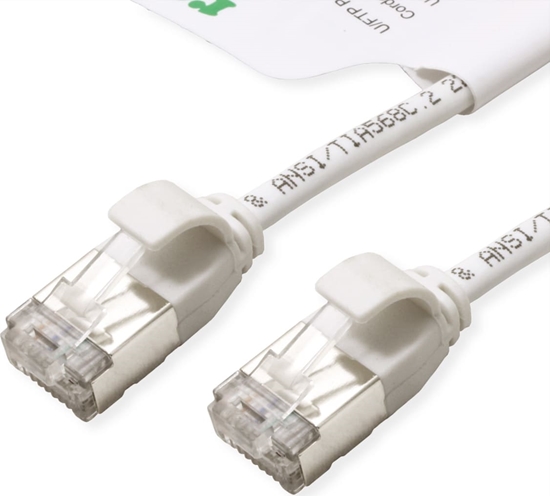 Picture of Roline Green U/FTP DataCenter Patch Cord Cat.6A (Class EA), LSOH, slim, white, 1.5 m