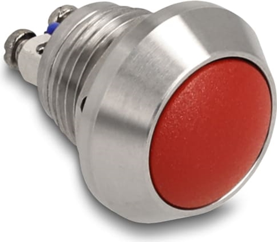 Изображение Delock Push Button for Installation 12 mm 2 x Screw Terminal red