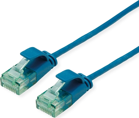 Picture of Roline Recycled Material ROLINE RM UTP Data Center Patch Cord Cat.6A (Class EA), Slim, blue, 0.15 m