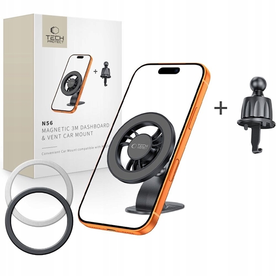 Picture of 4kom.pl TECH-PROTECT N56 MAGNETIC MAGSAFE 3M DASHBOARD & VENT CAR MOUNT BLACK