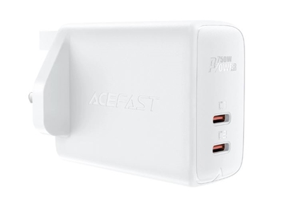 Изображение Acefast A32 PD 50W Gan (USB-C+USB-C) Dual Port Charger (Uk) White