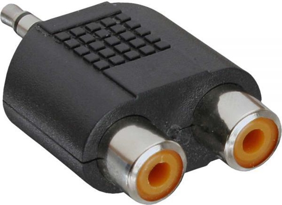 Picture of Adapter AV InLine Jack 3.5mm - RCA (Cinch) x2 czarny (99302)
