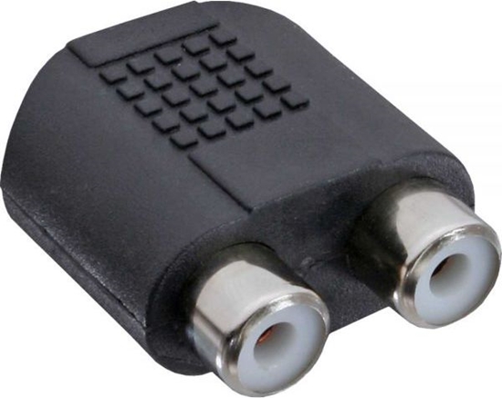 Изображение Adapter AV InLine Jack 3.5mm - RCA (Cinch) x2 czarny (99346)