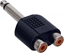 Picture of Adapter AV InLine Jack 6.3mm - RCA (Cinch) x2 czarny (99339)