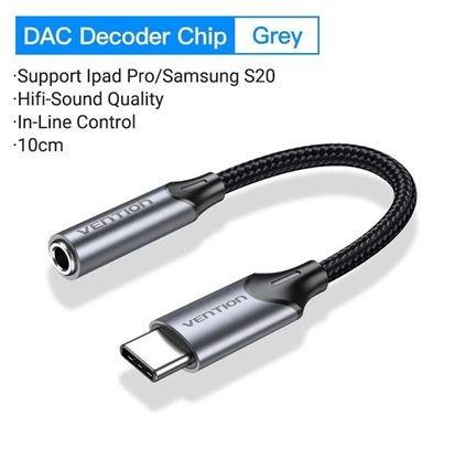Attēls no ADAPTER USB-C TO AUDIO 3.5MM/0.1M BGMHA VENTION